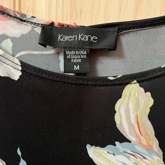 Karen Kane Women's Floral Ballet Neck Swing Dress - Picture 6 of 6